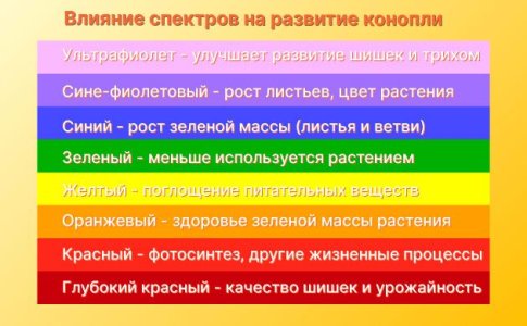 Спектральный состав света для автоцветов